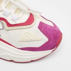 Pre Owned Dolce & Gabbana White/Purple Nylon and Leather Daymaster Low Top Sneakers Size 40