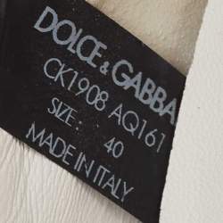 Pre Owned Dolce & Gabbana White/Purple Nylon and Leather Daymaster Low Top Sneakers Size 40