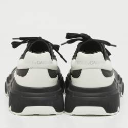 Pre Owned Dolce & Gabbana Black/White Leather Daymaster Low Top Sneakers Size 40