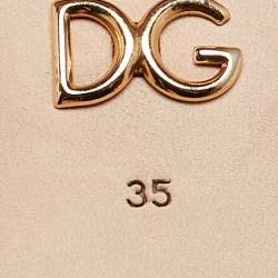 مملوكة مسبقًا Dolce & Gabbana Pink Satin Pearl Keira Ankle Strap Sandals Size 35