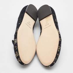 Pre Owned Dolce & Gabbana Black Lace Smoking Slippers Size 38