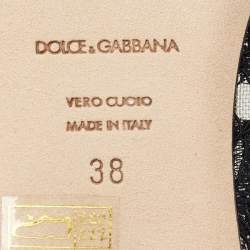 Pre Owned Dolce & Gabbana Black Lace Smoking Slippers Size 38