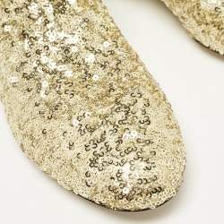 Dolce & Gabbana Gold Sequins and Mesh Boots Size 36