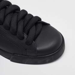 Dolce & Gabbana Black Leather Low Top Sneakers Size 39