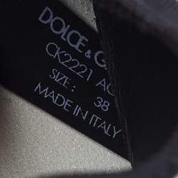 Dolce & Gabbana White/Black Knit Fabric Sorrento Slip On Sneakers Size 38