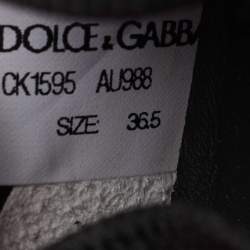 Dolce & Gabbana Red Knit Fabric Sorrento Slip On Sneakers Size 36.5