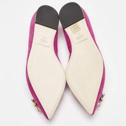 Dolce & Gabbana Pink Suede Crystal Embellished Bellucci Ballet Flats Size 37
