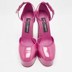 Dolce & Gabbana Pink Patent Leather Platform Pumps Size 39.5