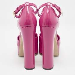 Dolce & Gabbana Pink Patent Leather Platform Pumps Size 39.5