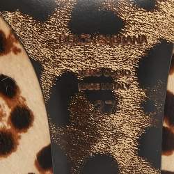 Dolce & Gabbana Brown Leopard Print Calf Hair Platform Pumps Size 37
