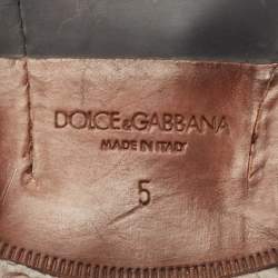 Dolce & Gabbana Brown Suede Embroidered Patch Ankle Boots Size 39 