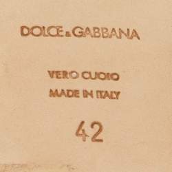 Pre Owned Dolce & Gabbana Black Lace Bianca Flat Slides Size 42