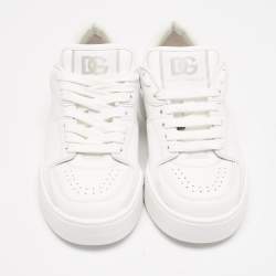 Pre Owned Dolce & Gabbana White Leather Roma Sneakers Size 38