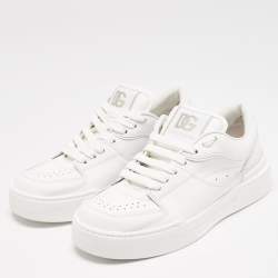 Pre Owned Dolce & Gabbana White Leather Roma Sneakers Size 38