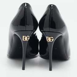 Pre Owned Dolce & Gabbana Black Patent Leather Pointed Toe Pumps Size 38