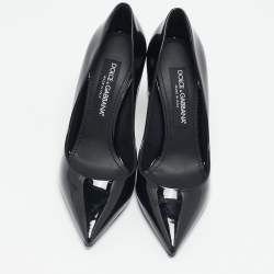 Pre Owned Dolce & Gabbana Black Patent Leather Pointed Toe Pumps Size 38