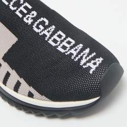 Dolce & Gabbana Black Knit Fabric Sorrento High Top Sneakers Size 37.5