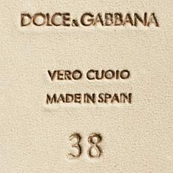 Dolce & Gabbana Yellow Embroidered Canvas Majolica Wedge Sandals Size 38