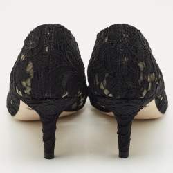 مملوكة مسبقًا حذاء كعب عالي دولتشي أند غابانا بيلوتشي دانتيل بيج مقدمة مدببة مقاس 36.5