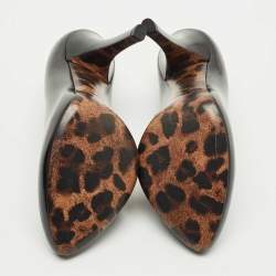 مملوكة مسبقًا Dolce & Gabbana Black Leather Round toe Pumps Size 38.5