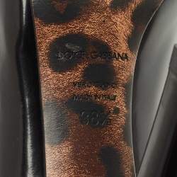 مملوكة مسبقًا Dolce & Gabbana Black Leather Round toe Pumps Size 38.5