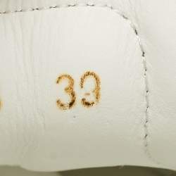 Pre Owned Dolce & Gabbana Green/White Leather Banana Leaf Print Low Top Sneakers Size 39