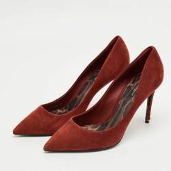 Pre Owned Dolce & Gabbana Brick Red Suede Pointed Toe Pumps Size 40