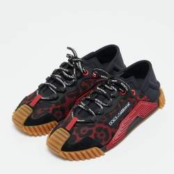 Pre Owned Dolce & Gabbana Multicolor Nylon and Suede Ns1 Low Top Sneakers Size 41.5