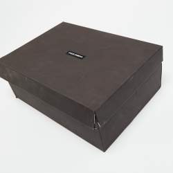 Pre Owned Dolce & Gabbana Black Leather DG Logo Combat Boots Size 37