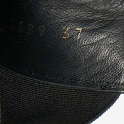 Pre Owned Dolce & Gabbana Black Leather DG Logo Combat Boots Size 37