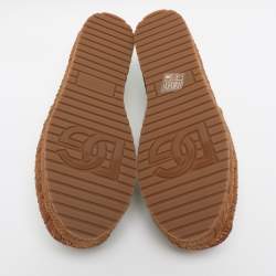 Pre Owned Dolce & Gabbana Taormina Size 39 Green Lace Espadrille Flats