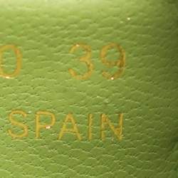 Pre Owned Dolce & Gabbana Taormina Size 39 Green Lace Espadrille Flats