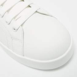 مملوكة مسبقًا Dolce & Gabbana Portofino Size 40 White Leather Low Top Sneakers
