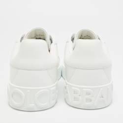 مملوكة مسبقًا Dolce & Gabbana Portofino Size 40 White Leather Low Top Sneakers