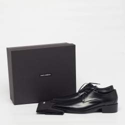 Pre Owned Dolce & Gabbana Zanzara Size 38.5 Black Leather Derby