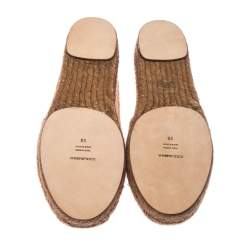 Pre Owned Dolce & Gabbana Beige Lace Embellished Espadrilles Size 38