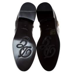 مملوكة مسبقًا حذاء بوت كاحل دولتشي أند غابانا تفاصيل شعار جلد بني مقاس 39