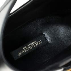 Pre Owned حذاء بوت كاحل دولتشي أند غابانا تفاصيل شعار جلد بني مقاس 38