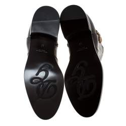 مملوكة مسبقًا حذاء بوت كاحل دولتشي أند غابانا تفاصيل شعار جلد بني مقاس 37