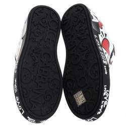 Pre Owned حذاء رياضي دولتشي أند غابانا منخفض من الأعلي طباعة قلب جلد بورتوفينو متعدد الألوان مقاس 36