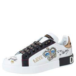 Dolce & Gabbana White Leather Crown Patch Lace Up Sneakers Size 41 Dolce &  Gabbana | TLC