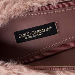 Pre Owned Dolce & Gabbana Old Rose Faux Fur Pumps Size 38