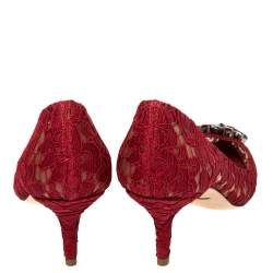 Dolce & Gabbana Burgundy Lace Bellucci Pumps Size 38.5