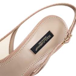 Pre Owned Dolce & Gabbana Beige Mesh And Leather Lori Slingback Sandals Size 38