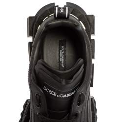Pre Owned Dolce & Gabbana Black Leather Super Queen Low Top Sneakers Size 41
