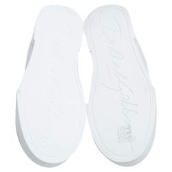 Pre Owned Dolce & Gabbana White Leather Portofino Sneakers Size 37.5