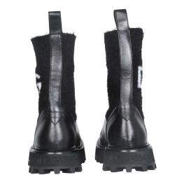 Pre Owned Dolce & Gabbana Black Horse Leather branded sock Boots Size IT 38
