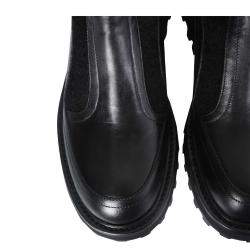 Pre Owned Dolce & Gabbana Black Horse Leather branded sock Boots Size IT 38