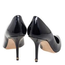Pre Owned Dolce & Gabbana Black Patent Leather Pointed Toe Pumps Size 37