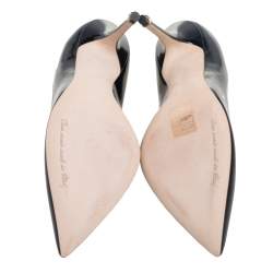 Pre Owned Dolce & Gabbana Black Patent Leather Pointed Toe Pumps Size 37